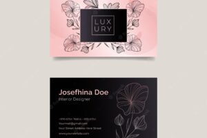 Luxury floral business cards template