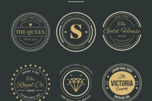 Luxury real estate logos with golden details
