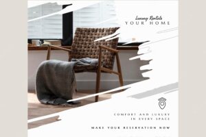 Luxury rental square flyer template