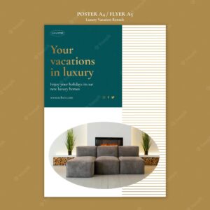 Luxury vacation rentals flyer template