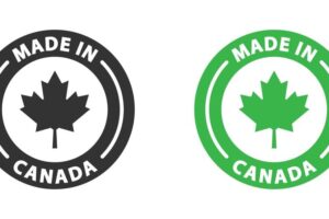 Made in canada logo label for products made in canada vector illustration