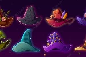 Magic witch and wizard hats for halloween costume