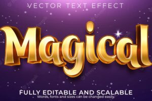Magical golden text effect editable fairy tale text style