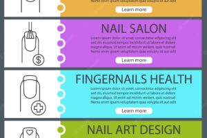 Manicure web banner templates set