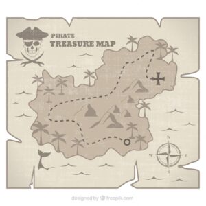 Map of pirate island treasure