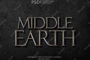 Medieval fantasy text effect with antique metallic letters