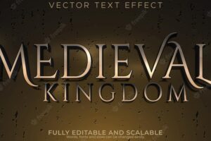 Medieval kingdom text effect editable royal and king text style