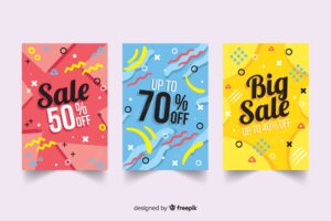 Memphis sales banner template collection