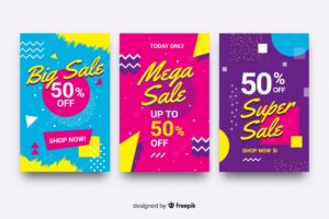 Memphis sales banners template collection