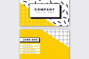 Memphis style business card template