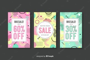 Memphis style sales banner template