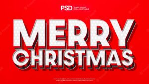 Merry christmas 3d editable text effect