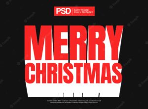 Merry christmas long shadow text effect