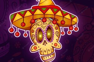 Mexican skull with funny style