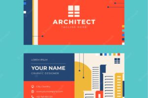 Minimal architecture project horizontal business card