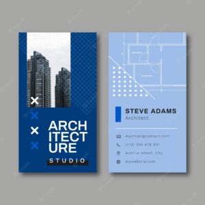 Minimal architecture project vertical business card