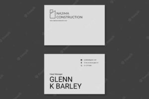 Minimal construction business card template