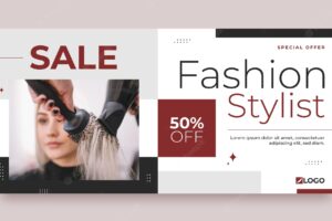 Minimal fashion stylist sale banner template