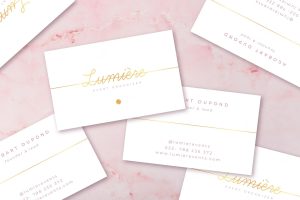 Minimal golden business cards collection