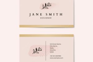 Minimal pink business card template vector