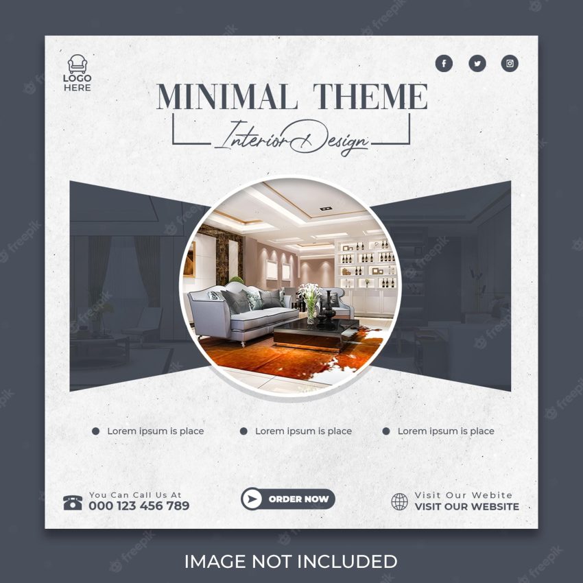 Minimal theme instagram promotional post design