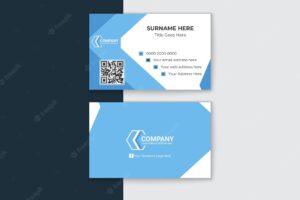 Minimalist blue business card design template