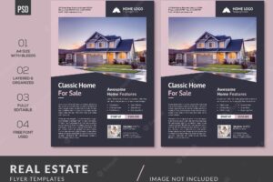 Minimalist design real estate flyer templates