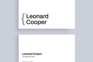 Minimalist leonard cooper programmer business card