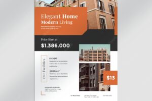 Minimalist real estate flyer template