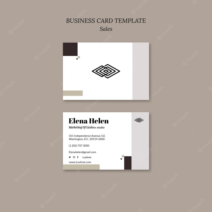 Minimalist sales business card