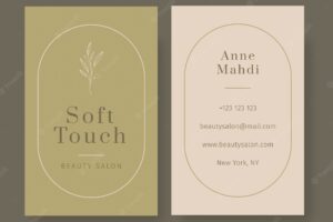 Minimalist soft touch beauty salon business card