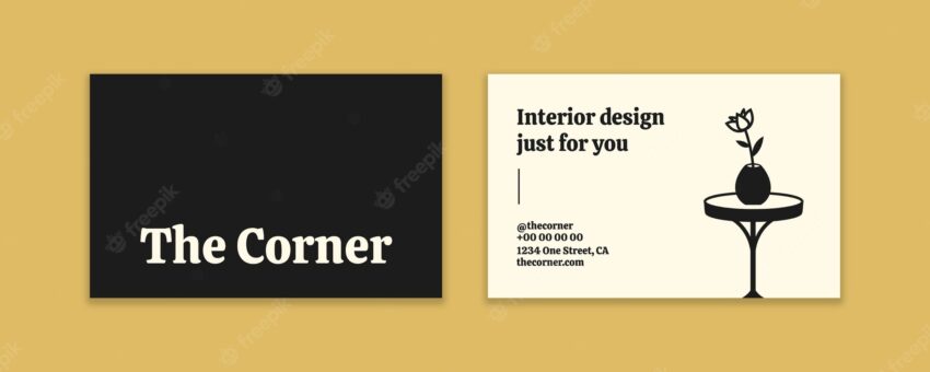 Minimalist special corner interior design business card