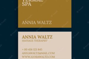 Minimalist thermal spa business card