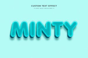 Mint green 3d text style effect