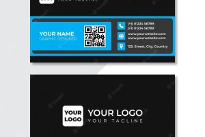 Modern black and blue business card