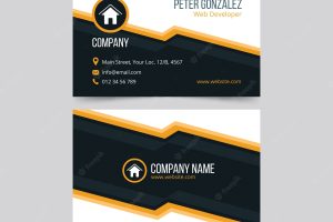 Modern black and orange business card template