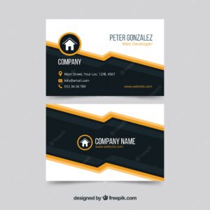 Modern black and orange business card template