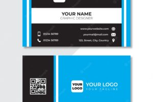 Modern blue black business card