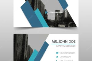 Modern blue commercial business card