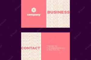 Modern business card in pastel colors