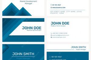 Modern business card template  in blue collection