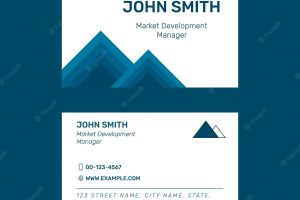 Modern business card template in navy blue set