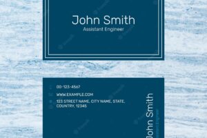 Modern business card template vector in navy blue