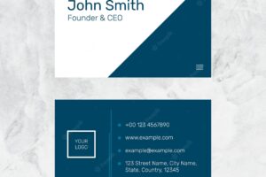 Modern business card template vector in navy blue
