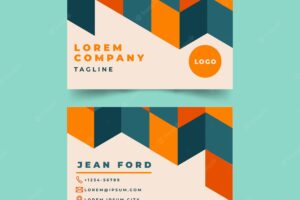 Modern business card template with geometric design