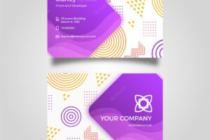 Modern business card template with geometry