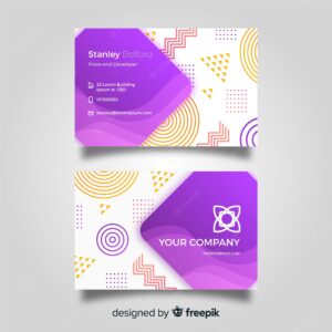 Modern business card template with geometry