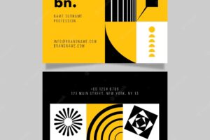 Modern business card with abstract shapes