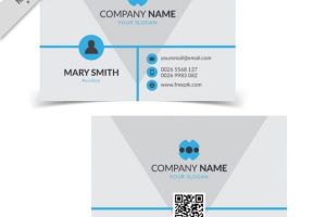 Modern business card with blue lines details