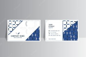 Modern business card with blue shapes